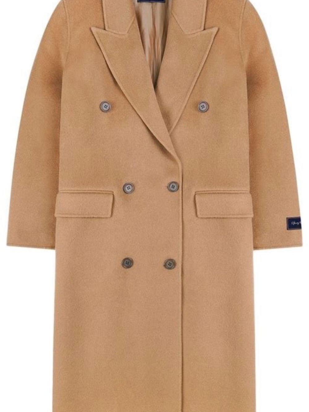 Sporty & Rich Camel Double-Breasted Wool Cashmere Coat M